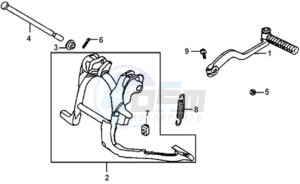 JET EURO X 50 drawing CENTRAL STAND / KICKSTARTER PEDAL