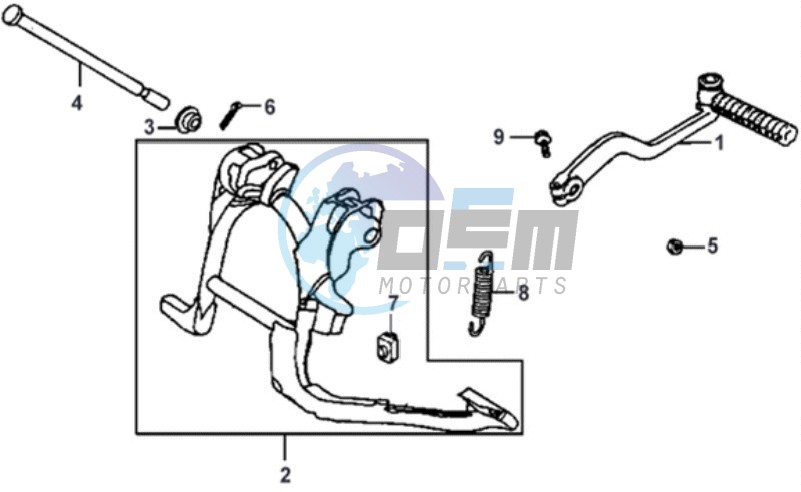 CENTRAL STAND / KICKSTARTER PEDAL