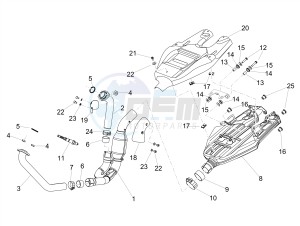 DORSODURO 900 E4 ABS (EMEA, LATAM) drawing Exhaust pipe