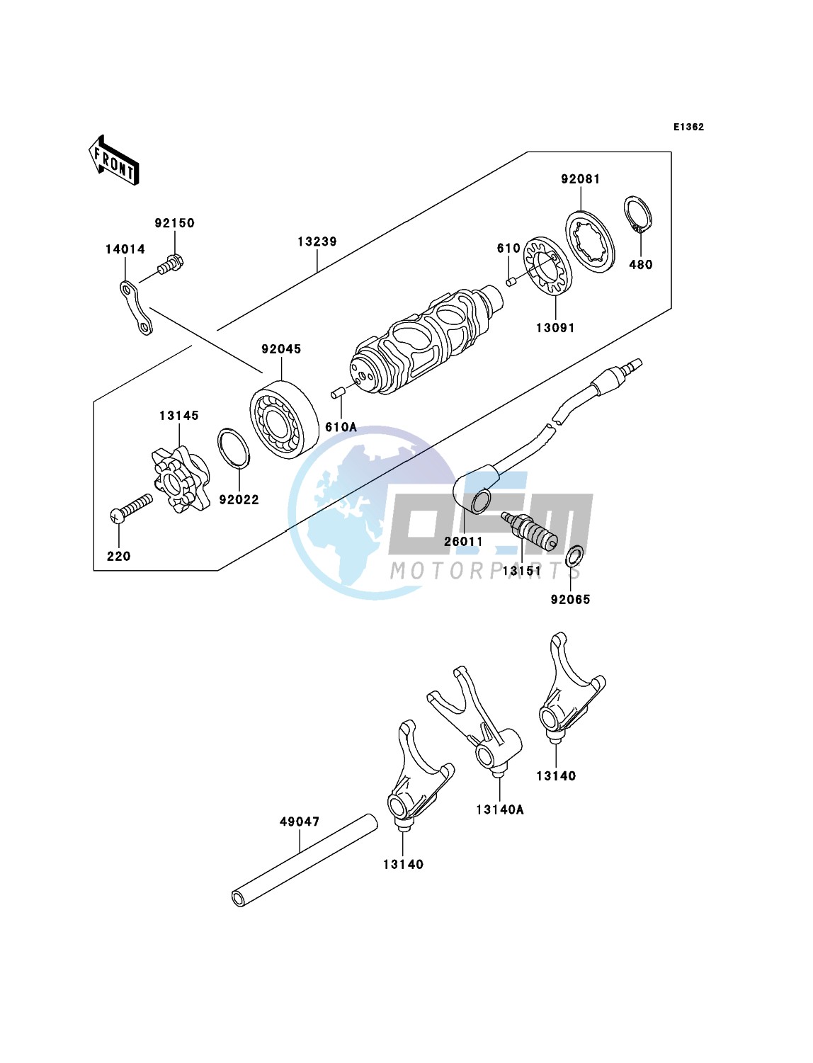 Gear Change Drum/Shift Fork(s)