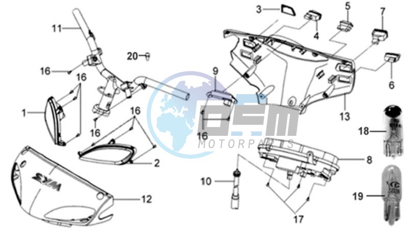 HANDLEBAR / HANDLEBAR COVER / DASHBOARD