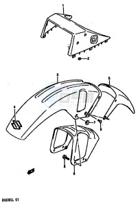 DR800S (E4) drawing HEADLAMP HOUSING-FRONT FENDER