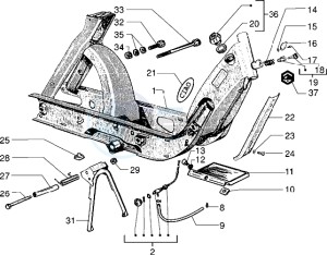 Ciao 50 drawing Chassis - Fuel cock - Dustcover