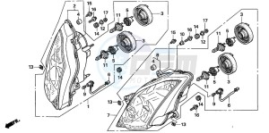 VFR800A drawing HEADLIGHT (E,ED,EK,F)