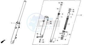 CBF250 drawing FRONT FORK