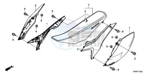 CRF250RF CRF250R Europe Direct - (ED) drawing SEAT/ SIDE COVER