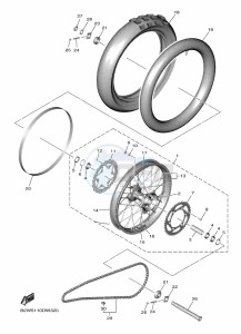 YZ250F (B7BG) drawing REAR WHEEL