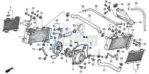 VTR1000F FIRE STORM drawing RADIATOR