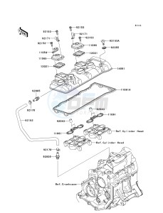 ZX 600 P [NINJA ZX-6R] (7F-8FA) P7F drawing CYLINDER HEAD COVER