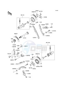 KVF 650 E [BRUTE FORCE 650 4X4 HARDWOODS GREEN HD] (E6F-E9F) E8F drawing CAMSHAFT-- S- -_TENSIONER