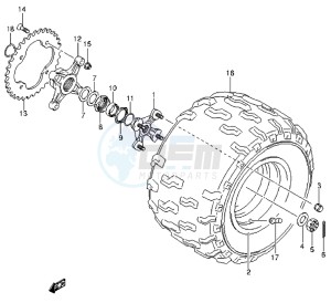 LT-Z400 drawing LEFT REAR WHEEL