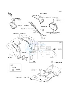 KVF 750 A [BRUTE FORCE 750 4X4] (A1) A1 drawing LABELS