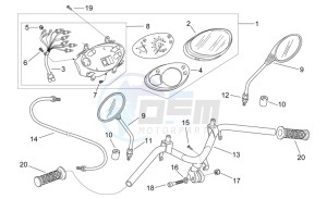 Scarabeo 50 2t (eng. Minarelli) drawing Handlebar - Dashboard