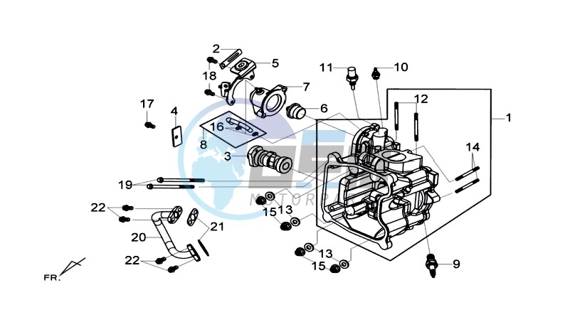 CYLINDER MET PISTON / CYLINDER GASKETS TOP AND BOTTOM