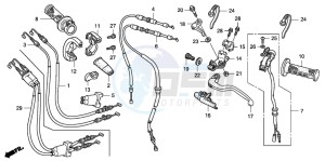 CRF150R CRF150R drawing HANDLE LEVER/SWITCH/CABLE