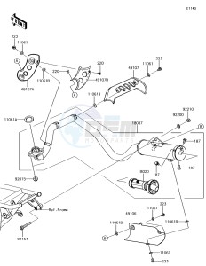 KLX110 KLX110CGF EU drawing Muffler(s)