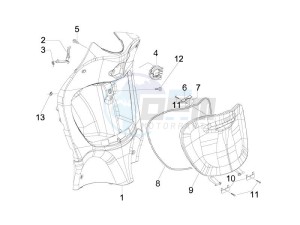 Liberty 125 4t Delivery e3 drawing Front glove-box - Knee-guard panel