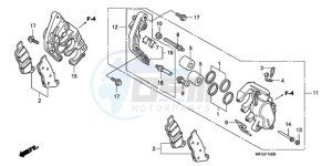 CB600F3A UK - (E / MKH ST) drawing FRONT BRAKE CALIPER (CB600F/F3)