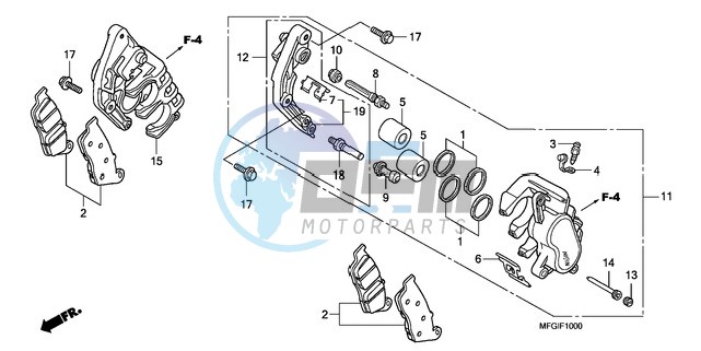 FRONT BRAKE CALIPER (CB600F/F3)