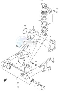 LT-Z250 (E28-E33) drawing REAR SWINGINGARM (MODEL K4 K5)