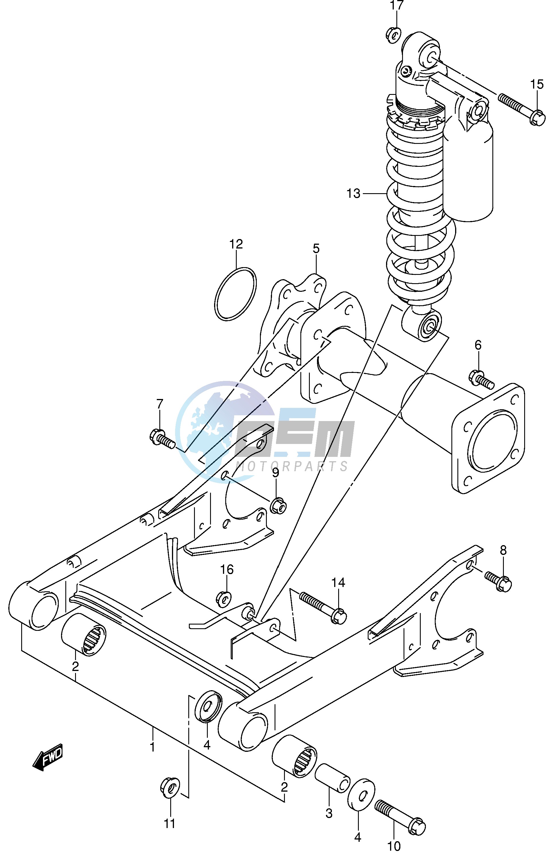 REAR SWINGINGARM (MODEL K4 K5)