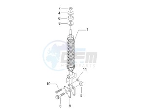 Liberty 125 4t e3 drawing Rear suspension - Shock absorbers