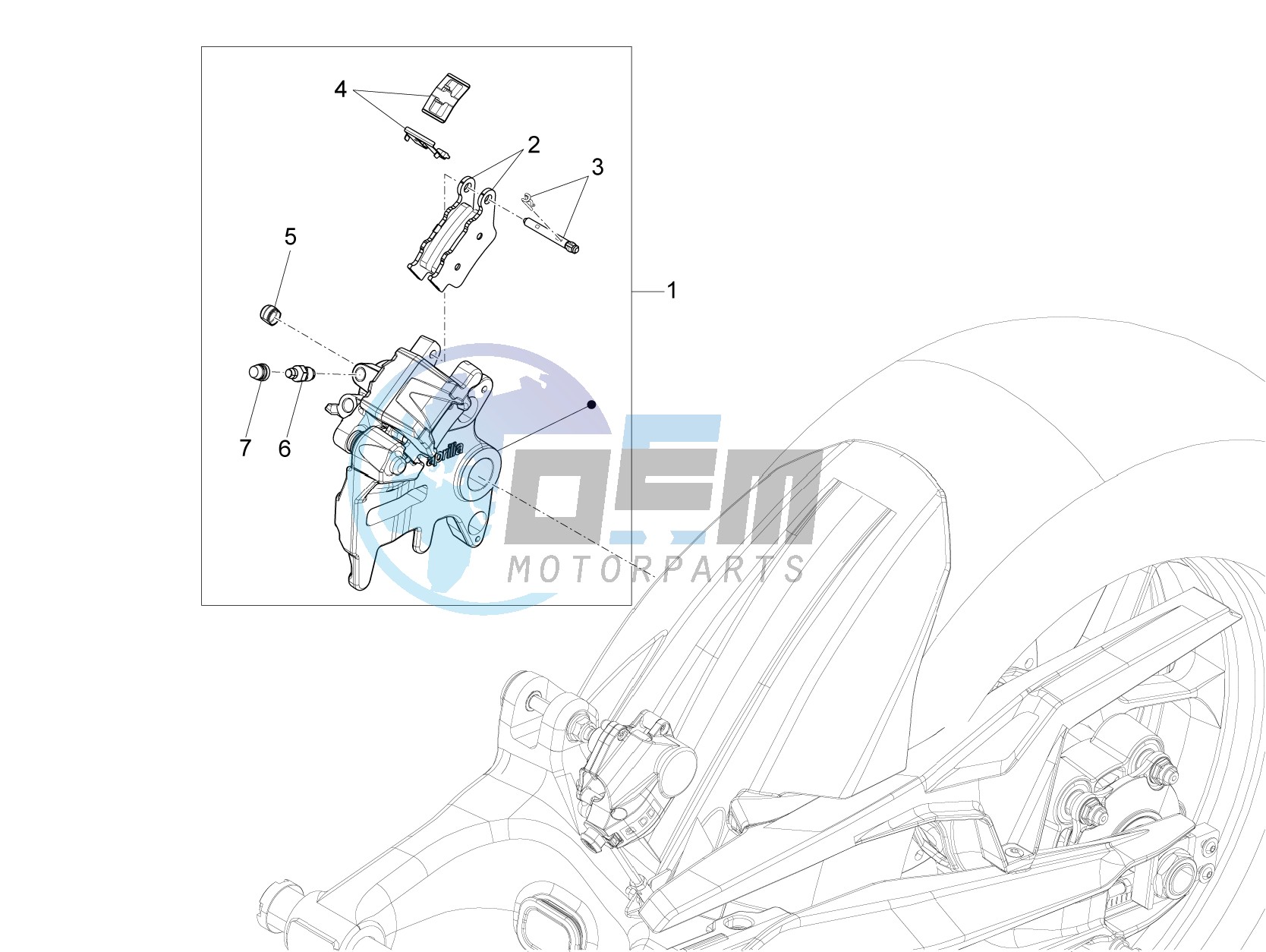 Rear brake caliper