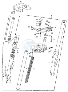 KZ 440 D [LTD BELT] (D1) [LTD BELT] drawing FRONT FORK -- 80 D1- -