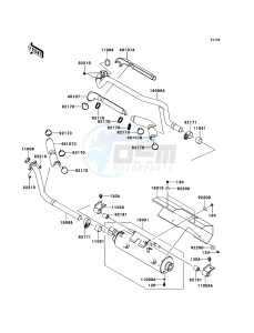 BRUTE FORCE 750 4x4i EPS KVF750GEF EU drawing Muffler(s)