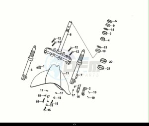 FIDDLE II 50 (AF05W5-NL) (E5) (M1) drawing STEERING STEM - FRONT CUSHION