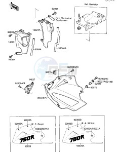 ZX 750 F [NINJA 750R] (F1-F3) [NINJA 750R] drawing COWLING LOWERS