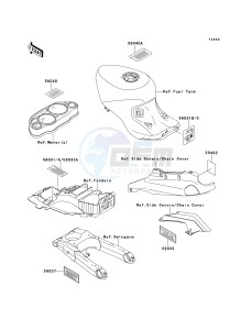 ZX 1100 D [NINJA ZX-11] (D7-D9) [NINJA ZX-11] drawing LABELS