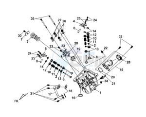 QUAD RAIDER 600 LE CHASSIS LONG drawing CYLINDER HEAD CPL   / THERMOSTAT