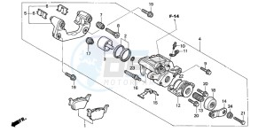 TRX450R drawing REAR BRAKE CALIPER