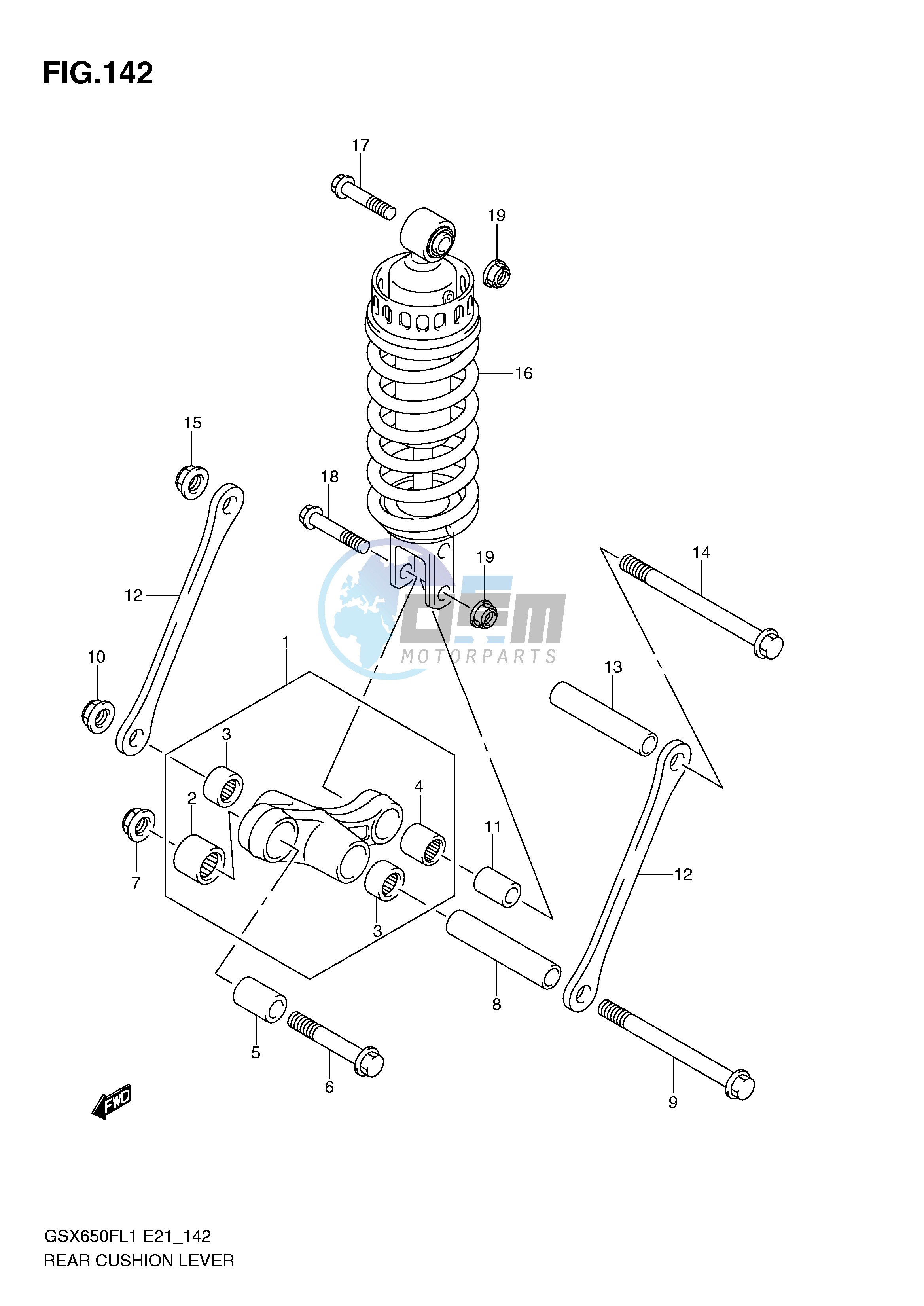 REAR CUSHION LEVER (GSX650FUL1 E21)