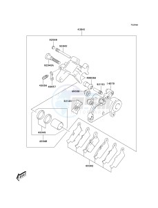 KLX 400 A [KLX400SR KLX400R] (A1-A2 A2 CAN ONLY) [KLX400SR KLX400R] drawing REAR BRAKE-- KLX400-A2- -