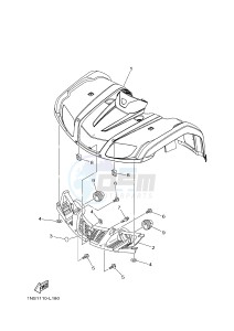 YFM350A YFM350TE GRIZZLY 350 2WD (B142 B143 B144) drawing FRONT FENDER