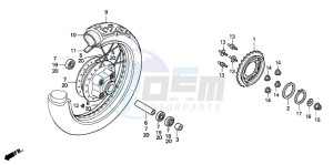 CB250 NIGHTHAWK drawing REAR WHEEL (1)