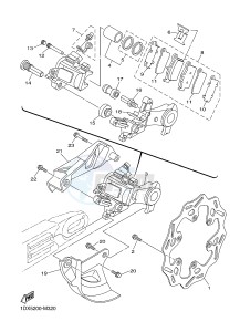 YZ250 (1SSH 1SSJ 1SSK 1SSL 1SSL) drawing REAR BRAKE CALIPER