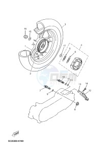 YN50FU NEO'S 4 UBS (2ACH) drawing REAR WHEEL