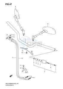 GSX1300BK (E2) drawing HANDLEBAR (DEL K8 K9)