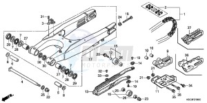 CRF250XB CRF250X ED drawing SWINGARM