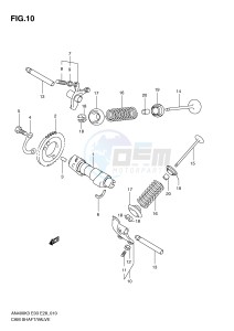 AN400 (E3-E28) Burgman drawing CAM SHAFT VALVE