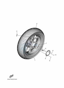 MWD300 TRICITY 300 (BED9) drawing REAR WHEEL