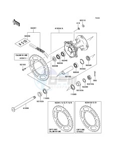 KX125 KX125M8F EU drawing Rear Hub