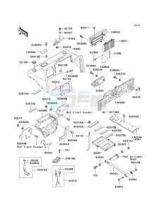 KAF 950 A [MULE 2510 DIESEL] (A1-A3) [MULE 2510 DIESEL] drawing FRAME FITTINGS -- COVER- -