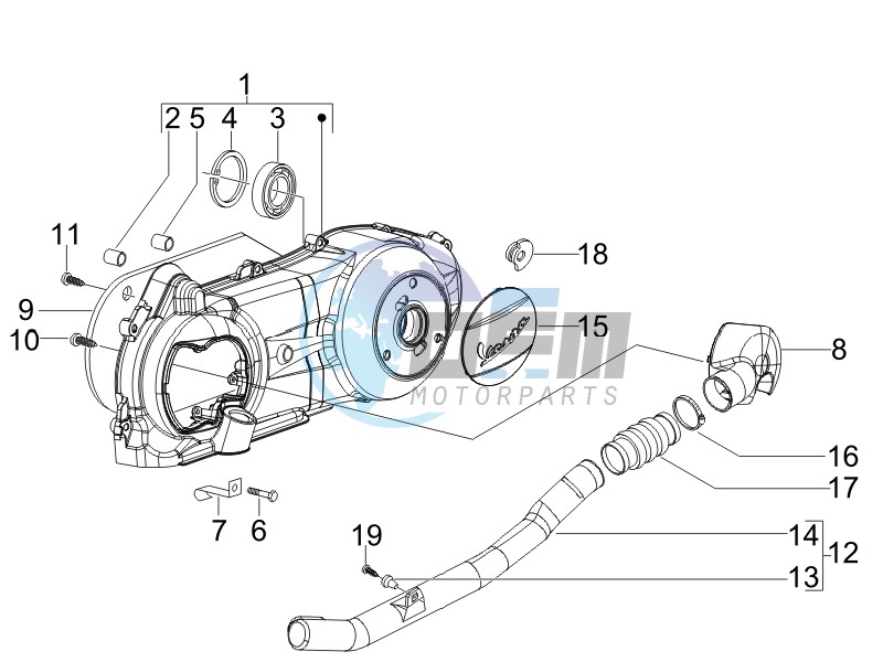 Crankcase cover and cooling