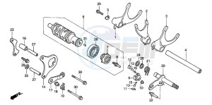 CB1300S CB1300SUPERBOLD'OR drawing GEARSHIFT DRUM/GEARSHIFT FORK