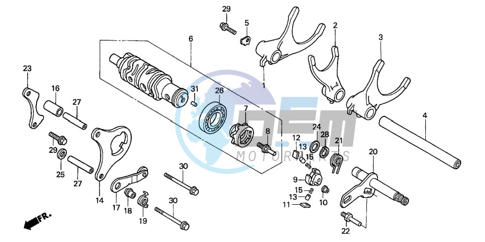 GEARSHIFT DRUM/GEARSHIFT FORK