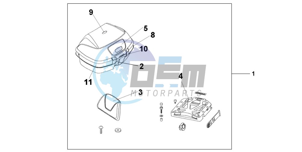 TOP BOX 45L PEARL MON BLUE